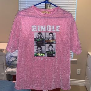Shimmery pink sheer t-shirt